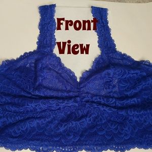 TORRID Blue Lace Racerback Bralette, Sz 2